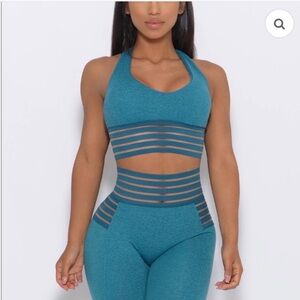 Bombshell Sportswear Teal Statement Bra - Size M